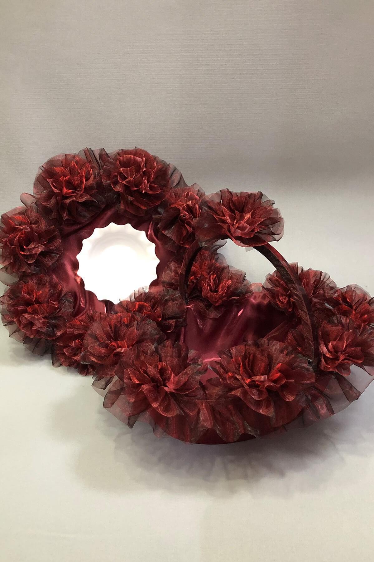 Wholesale Burgundy Henna Basket and Tray