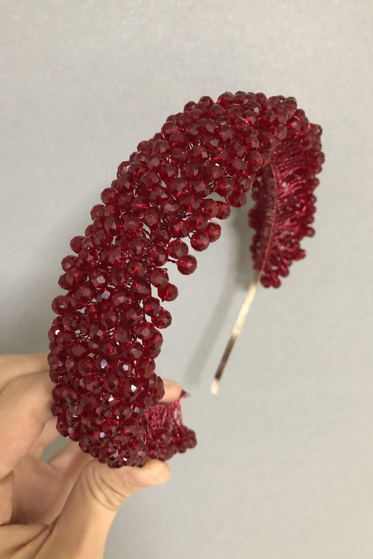 Wholesale Burgundy Dense Crystal Henna Crown