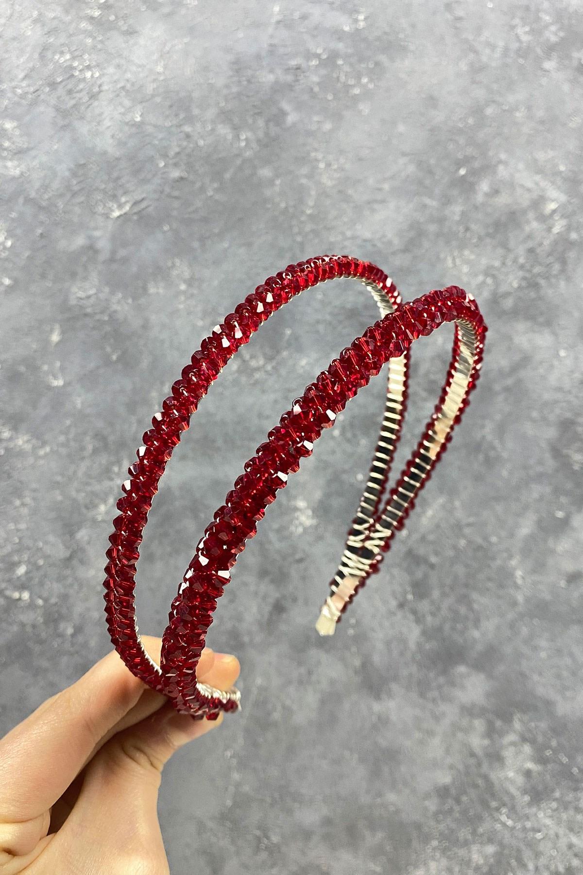 Wholesale Double Row Pyramid Crystal Hair Accessory Bridal Crown