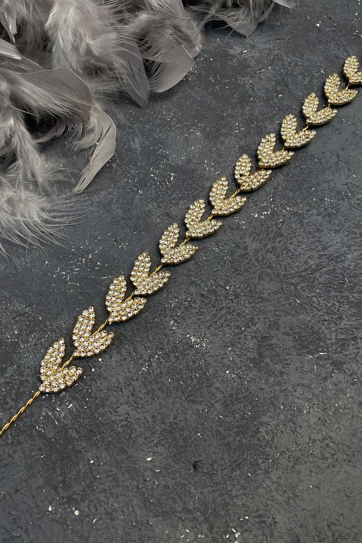 Wholesale Gold Color Leaf Motif Bella Bridal Hair Accessory