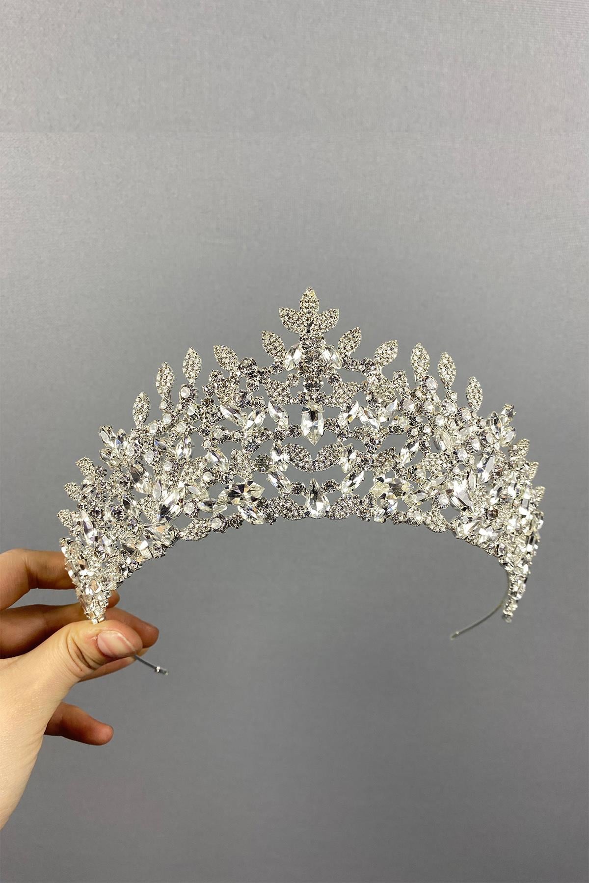 Wholesale Silver Oscar Leaf Bridal Crown