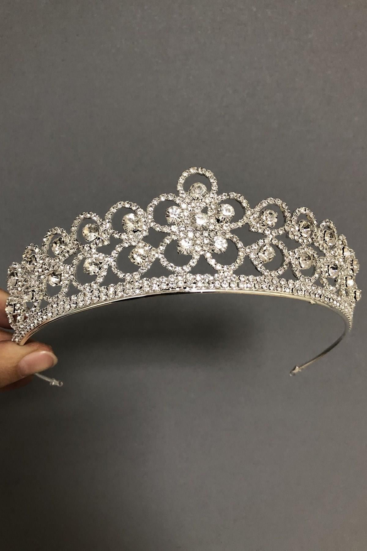 Wholesale Silver Color Floral Pattern Bridal Crown