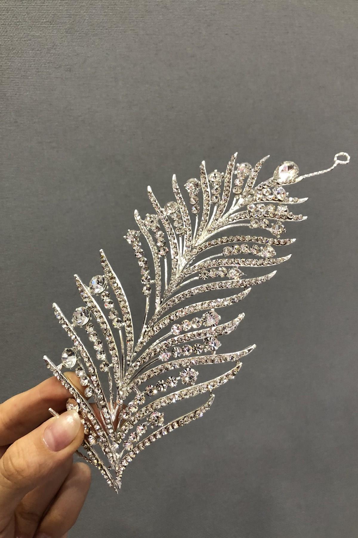Wholesale Thin Leaf Pattern Silver Comb Hair Clip