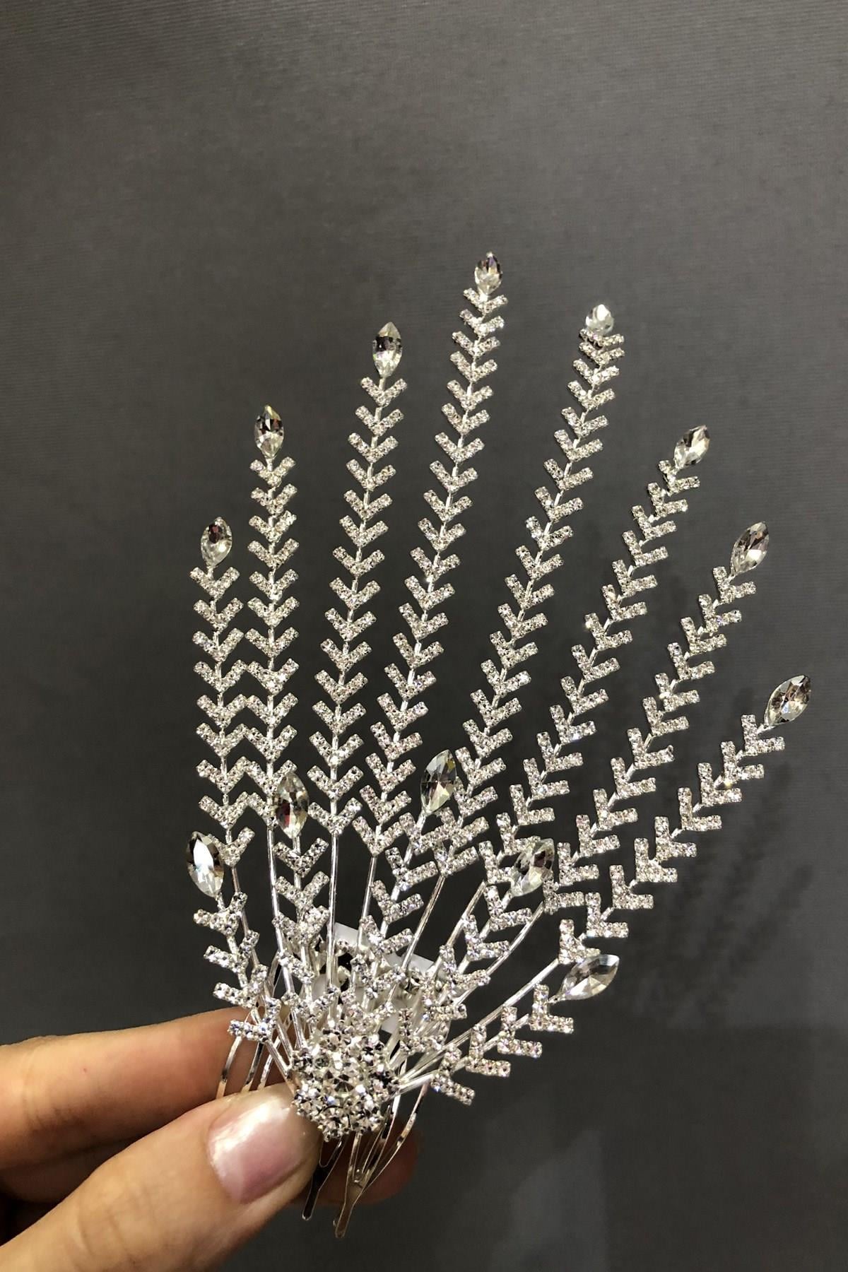 Wholesale Thin Leaf Silver Bridal Hair Clip