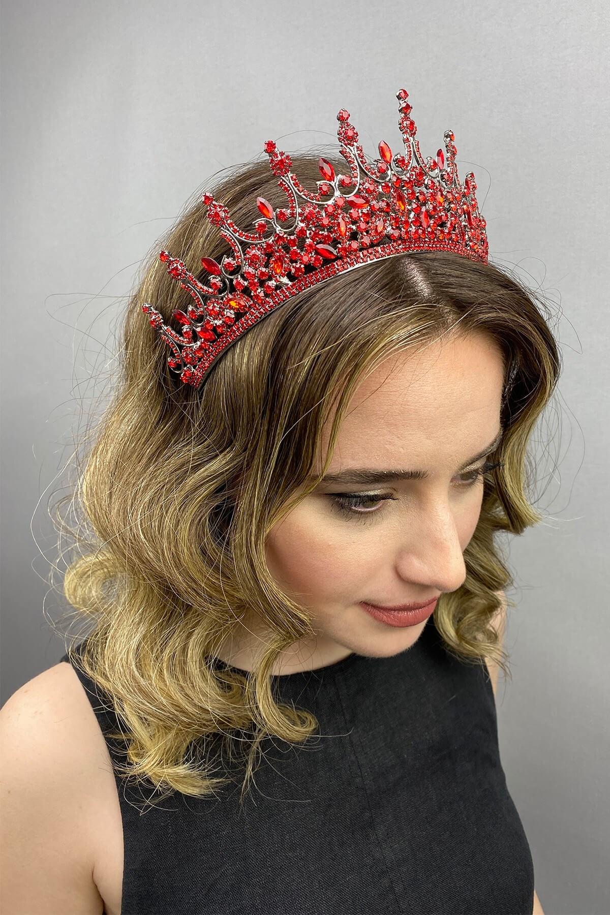Wholesale Red Leonis Model Bridal Henna Crown