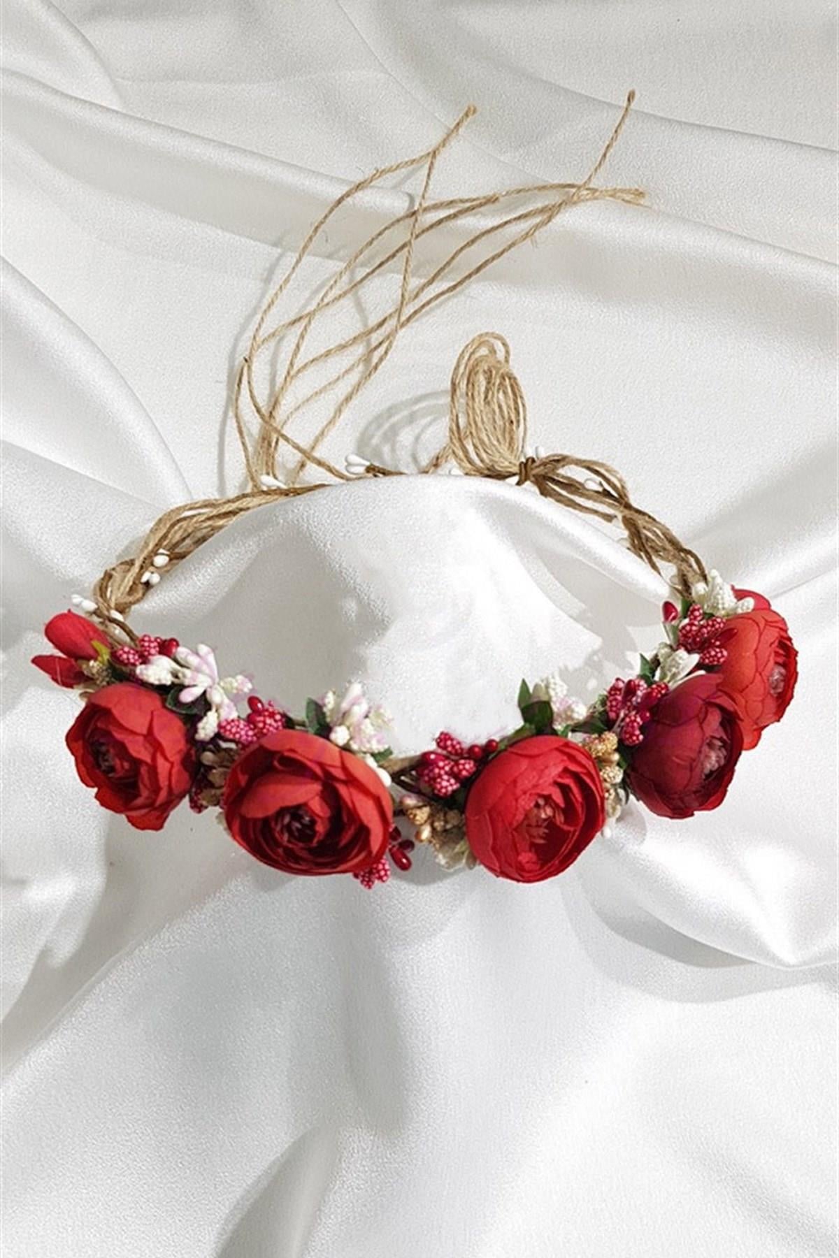 Wholesale Red Peony Flower Crown