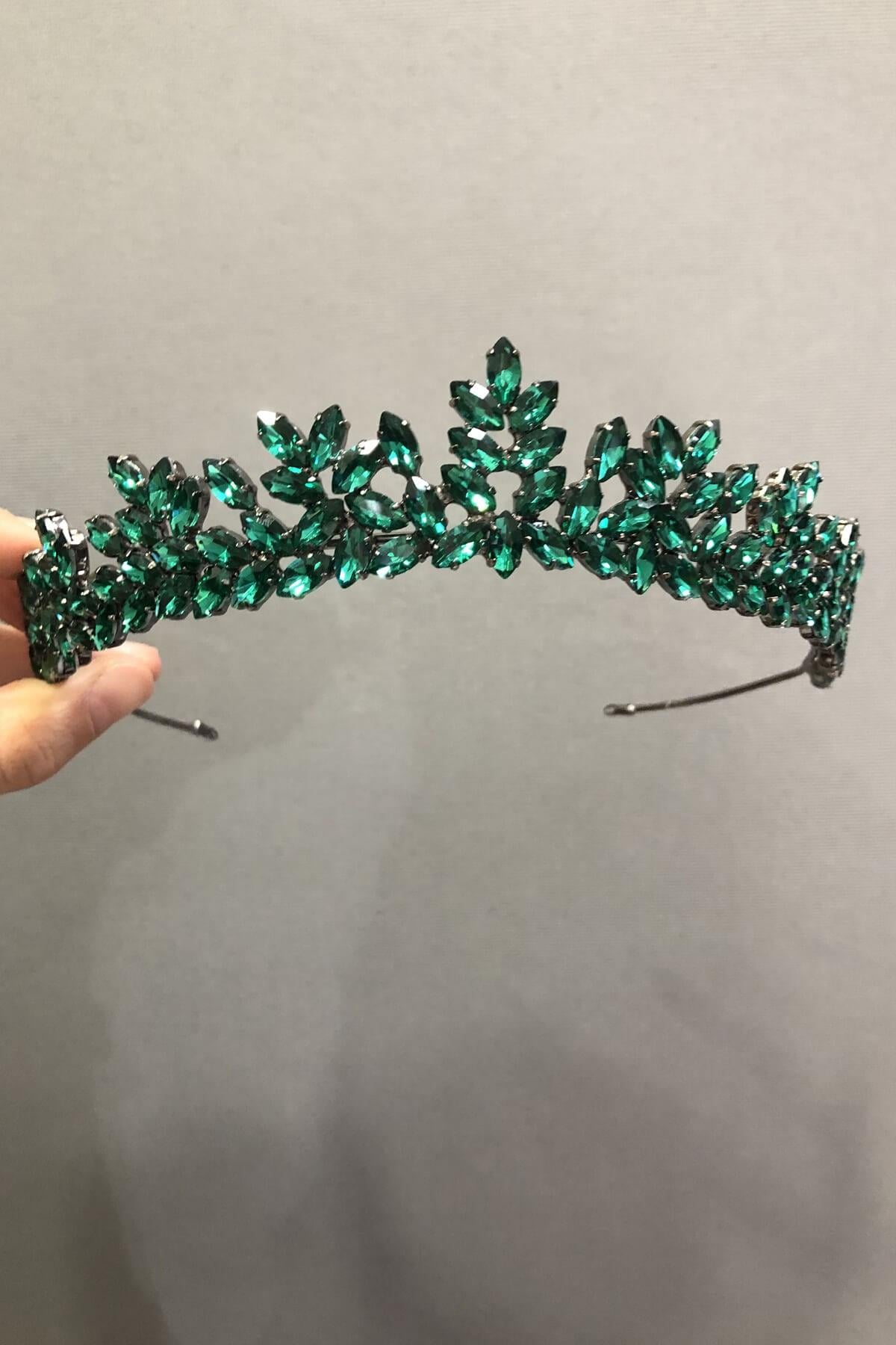 Wholesale Dark Green Henna Bridal Crown