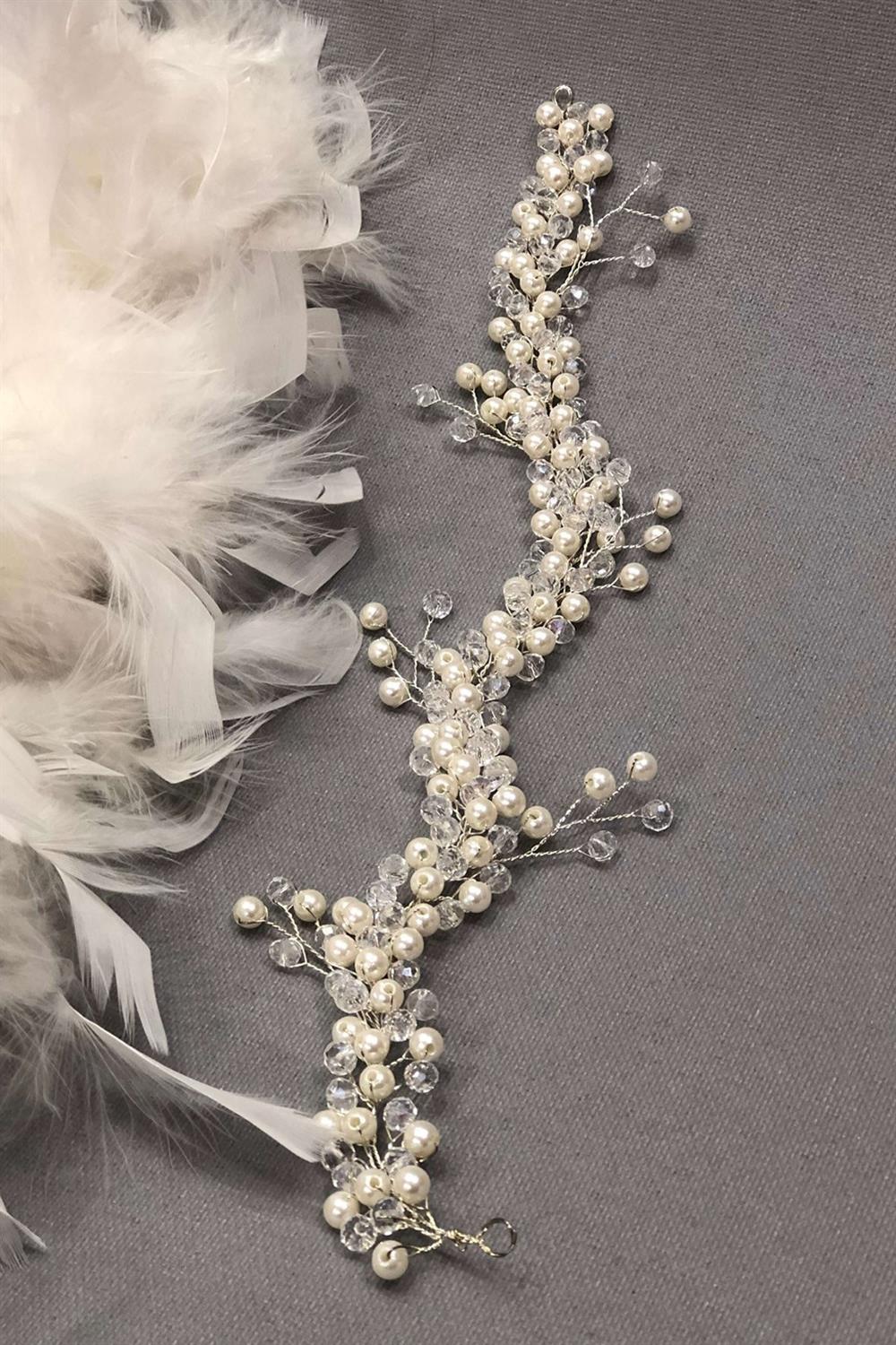 الجملة حجر اللؤلؤ كريم والشعر الكريستال والإكسسوارات العمامة