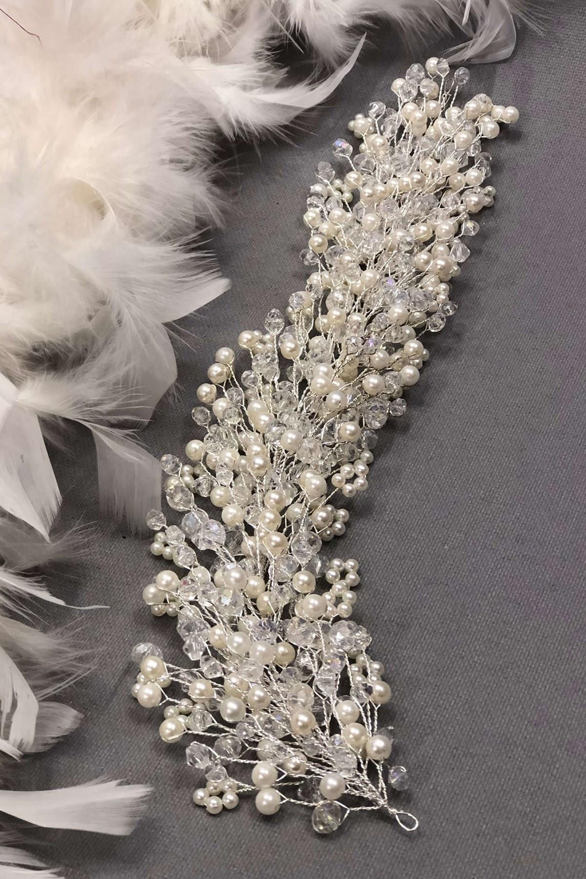 Wholesale Cream Pearl Intense Crystal Hair Accessory