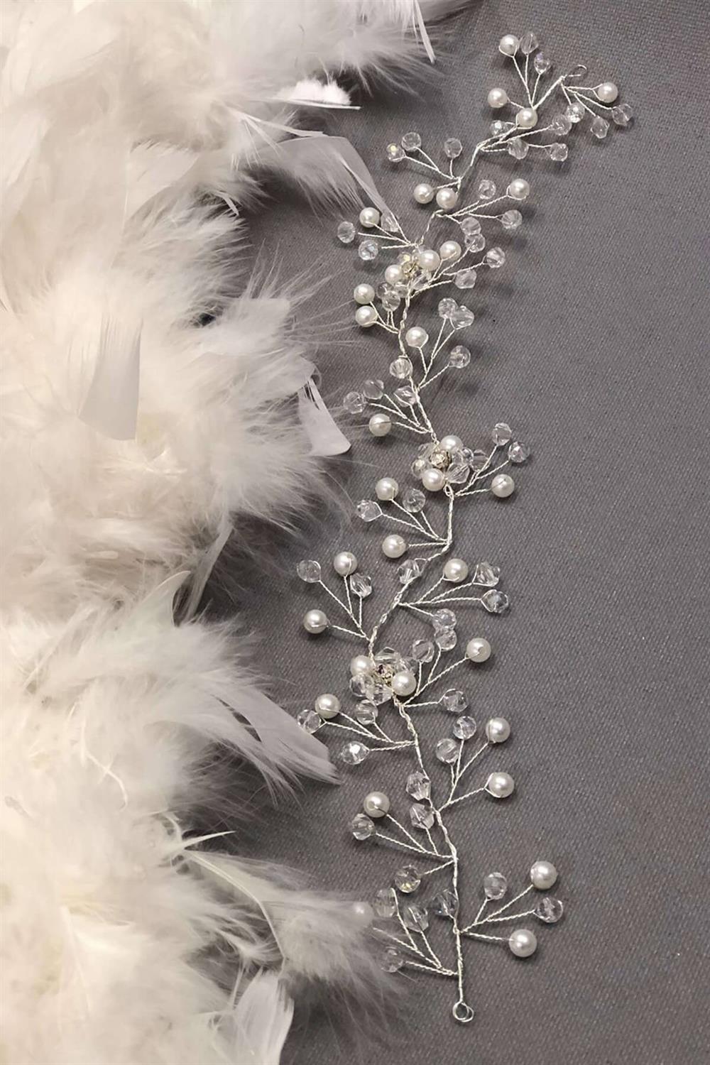 Wholesale Cream Crystal Hair And Turban Accessory