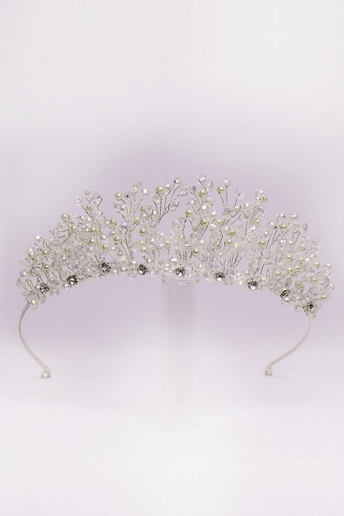 Wholesale Crystal Pearl Beaded Princess Model Bridal Crown