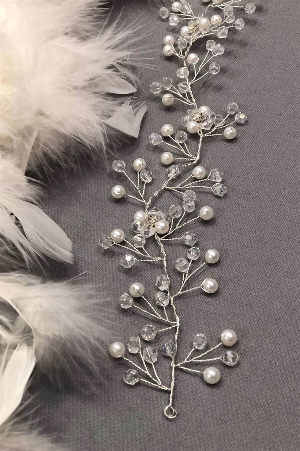 Wholesale Crystal Cream Pearl Hair Accessory