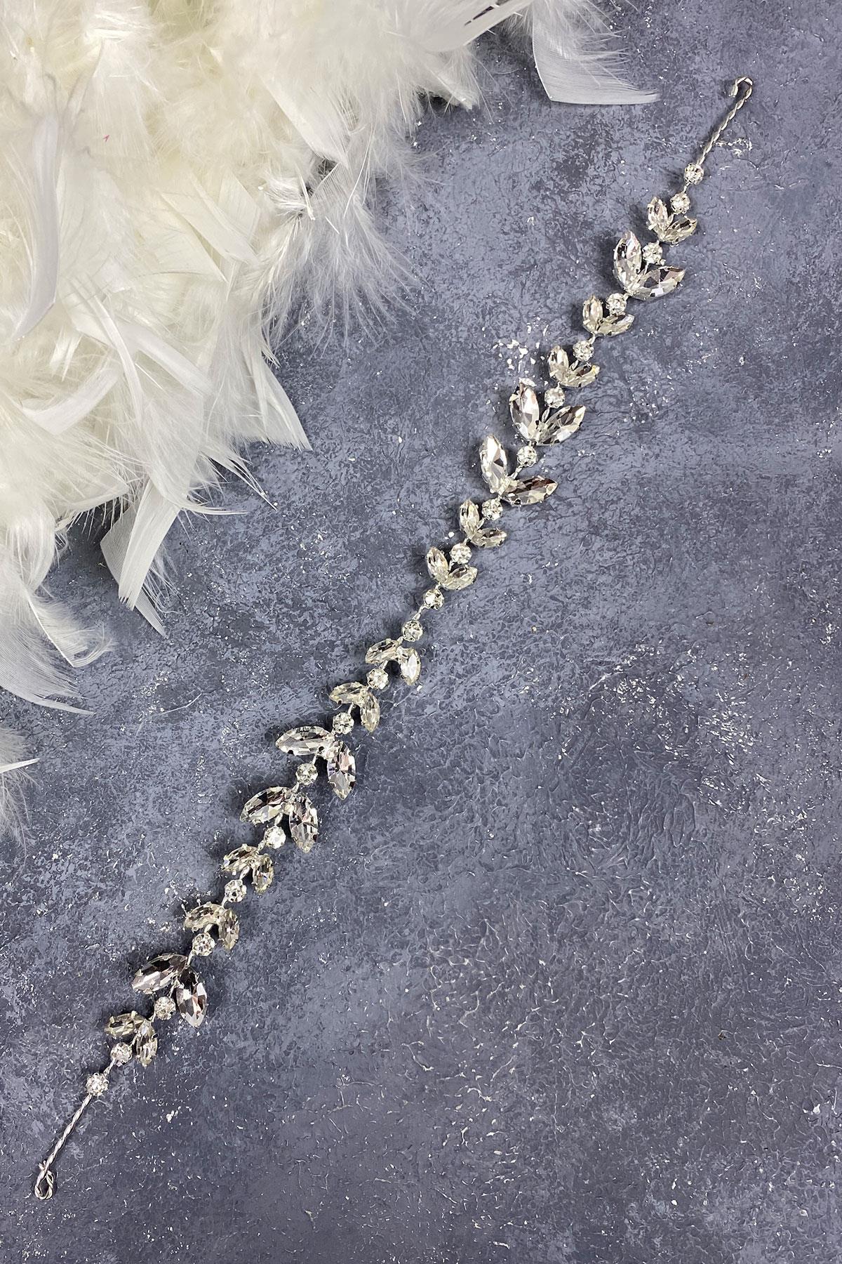 Wholesale Single Row Alpha Bridal Crown with Shuttle Stone Hair Accessory