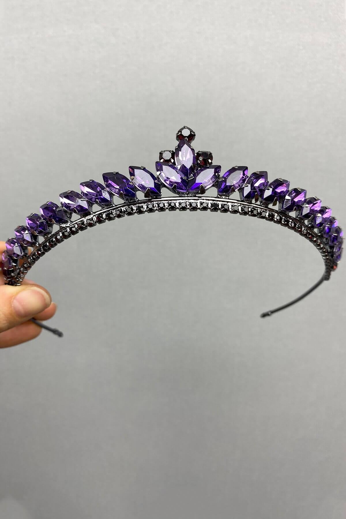 Wholesale Purple Ece Model Thin Bridal Henna Crown
