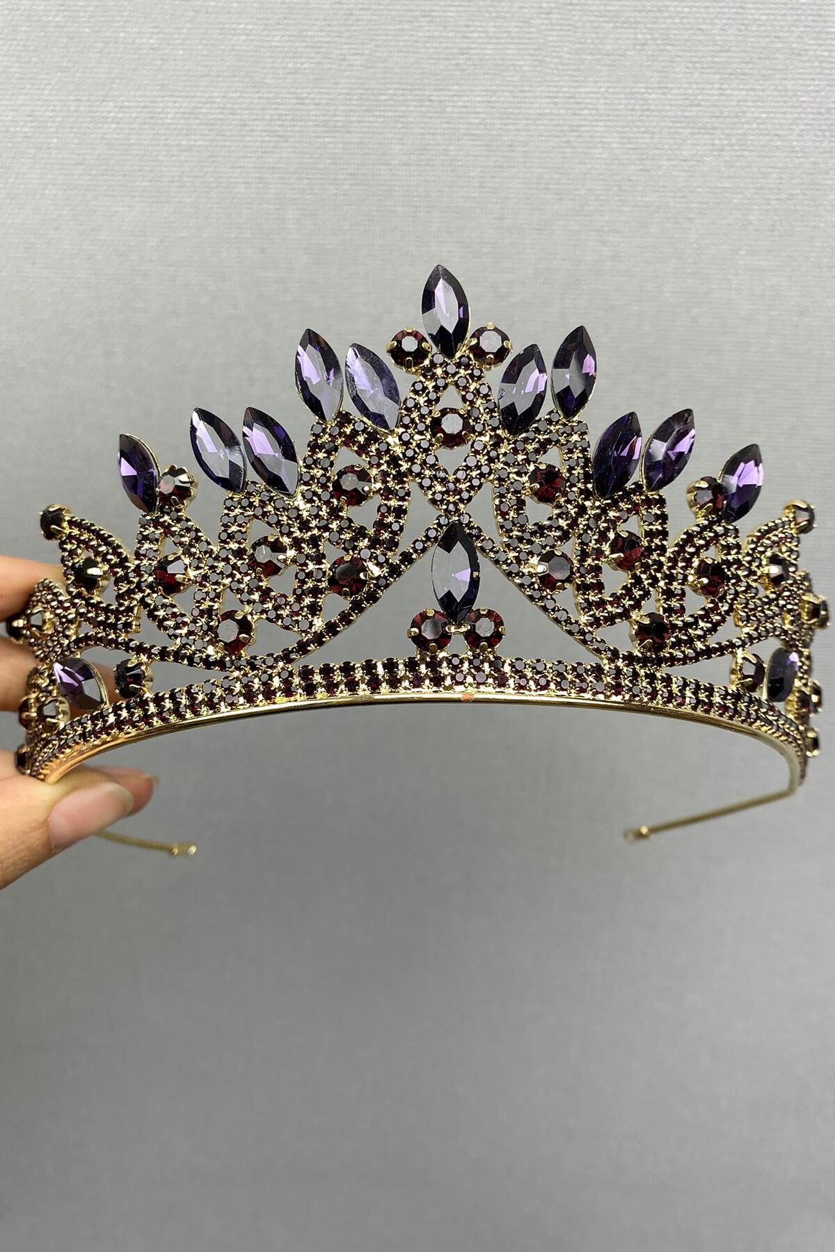 Wholesale Purple Gold Bridal Henna Crown