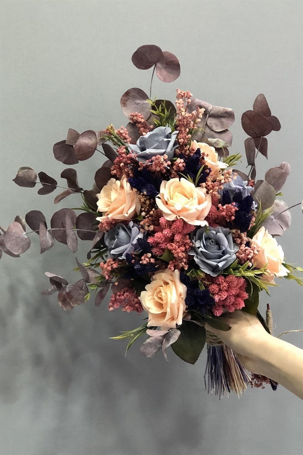 Wholesale Bridal Flower with Eucalyptus and Artificial Rose