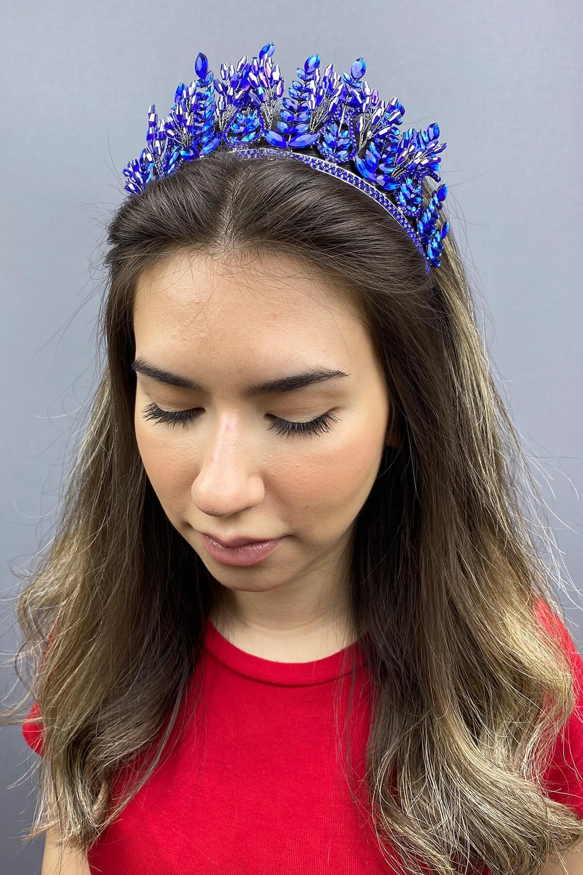 Wholesale Saks Blue Group Model Bridal Henna Crown