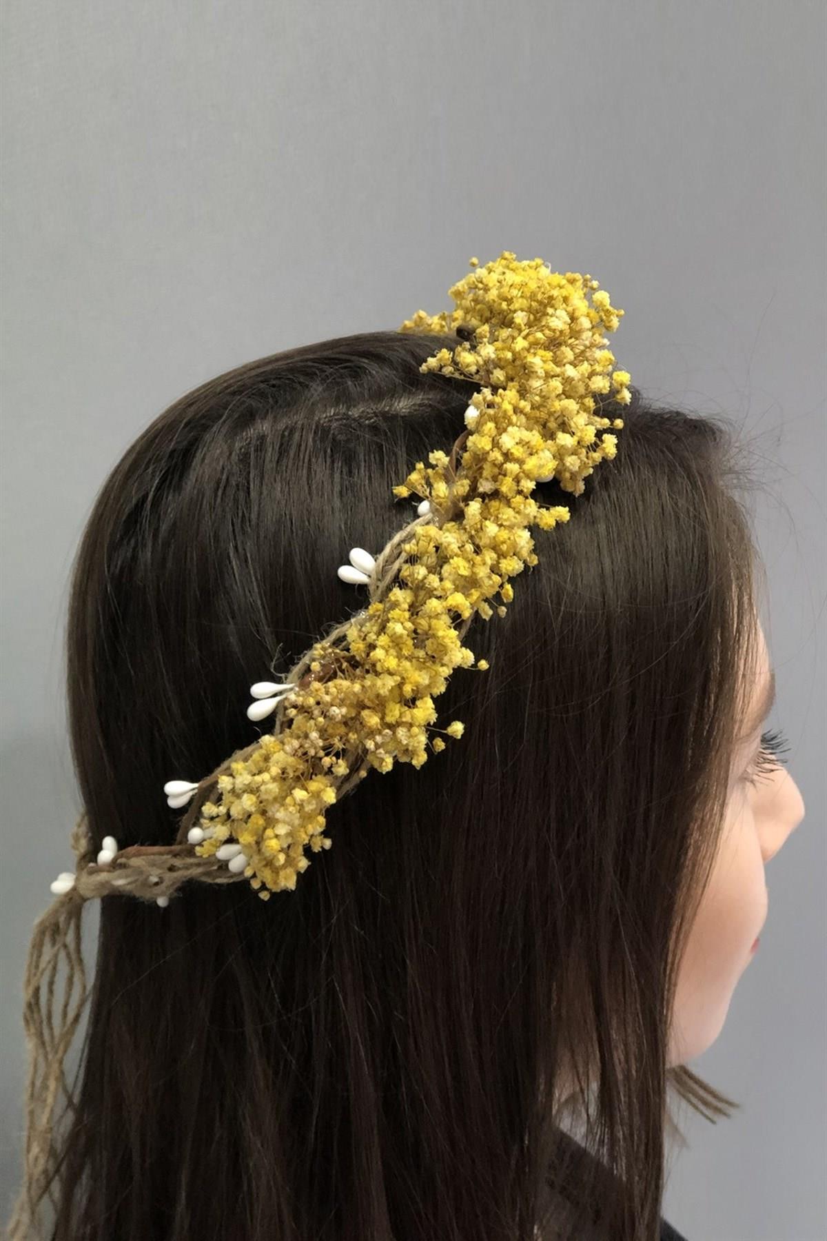 Wholesale Yellow Dried Flower Crown