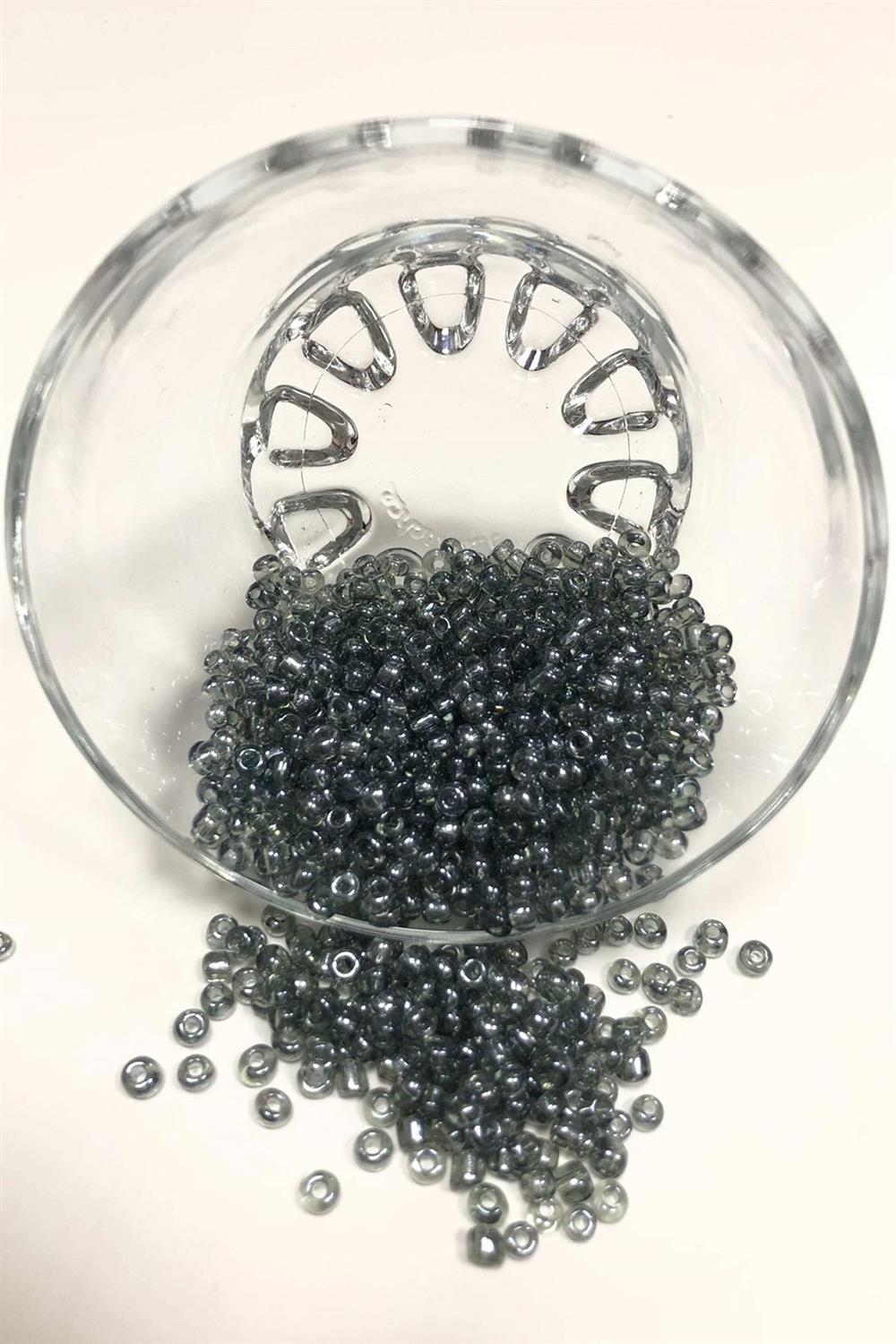 Wholesale Transparent Gray Sand Beads Medium Size 4 mm 50 gr
