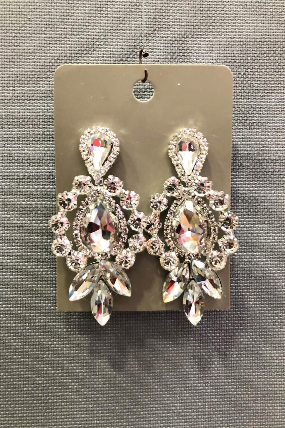 Wholesale Transparent Crystal Stone Oval Earrings