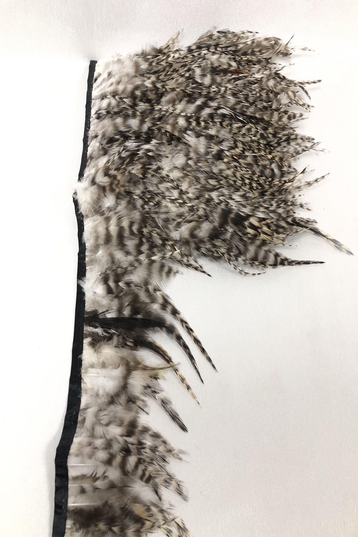 Wholesale Black and White Patterned Rooster Feather