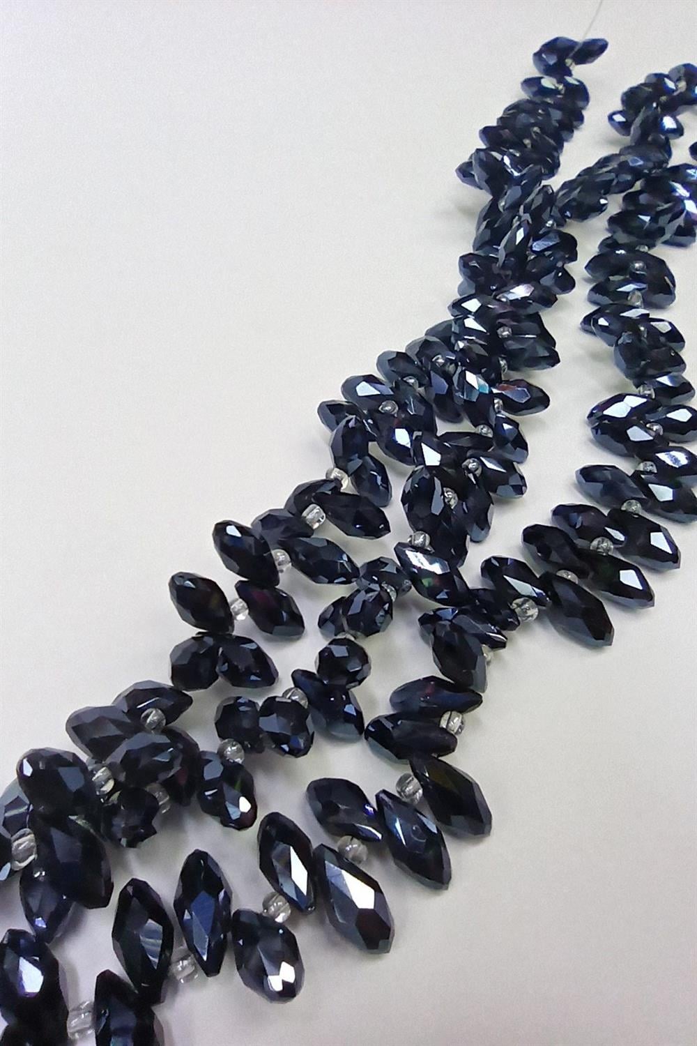 Wholesale Blackish Dark Blue Array Drop Crystal