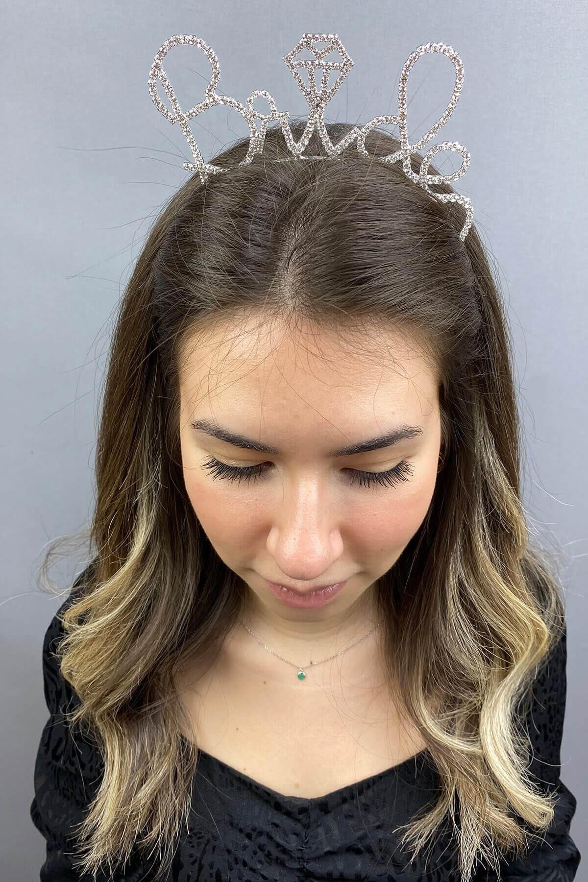 Wholesale Single Stone Patterned Bride Bridal Crown