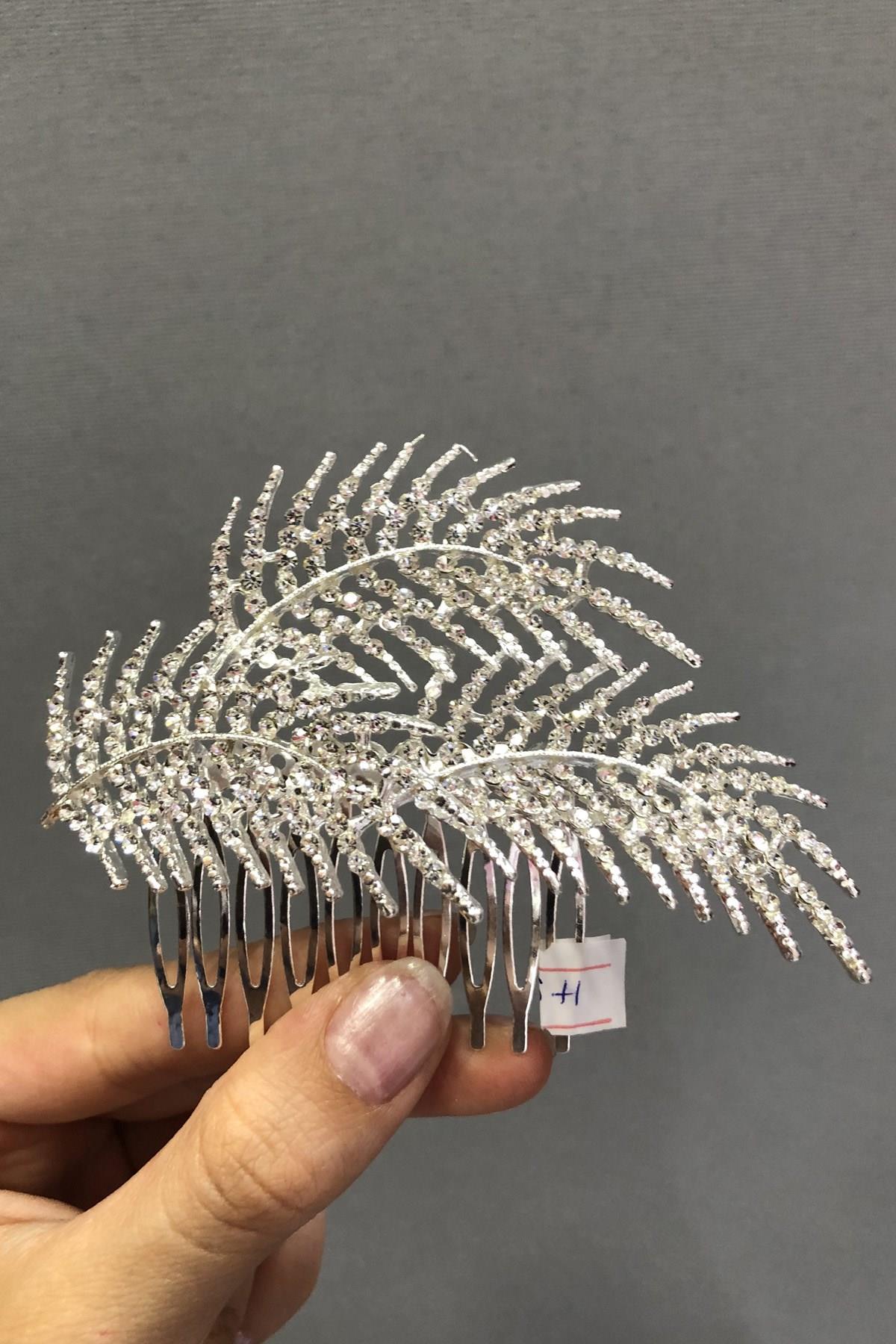 Wholesale Leaf Patterned Silver Comb Hair Clip