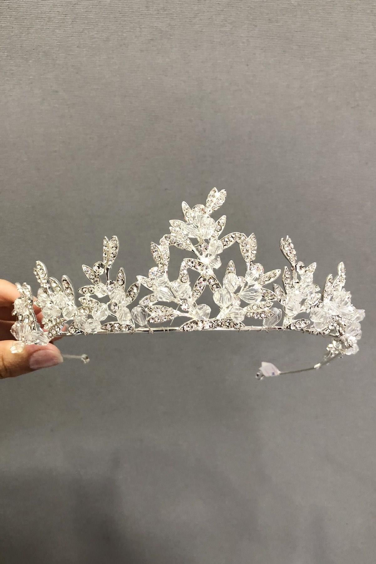 Wholesale Leafy Crystal Stone Bridal Crown
