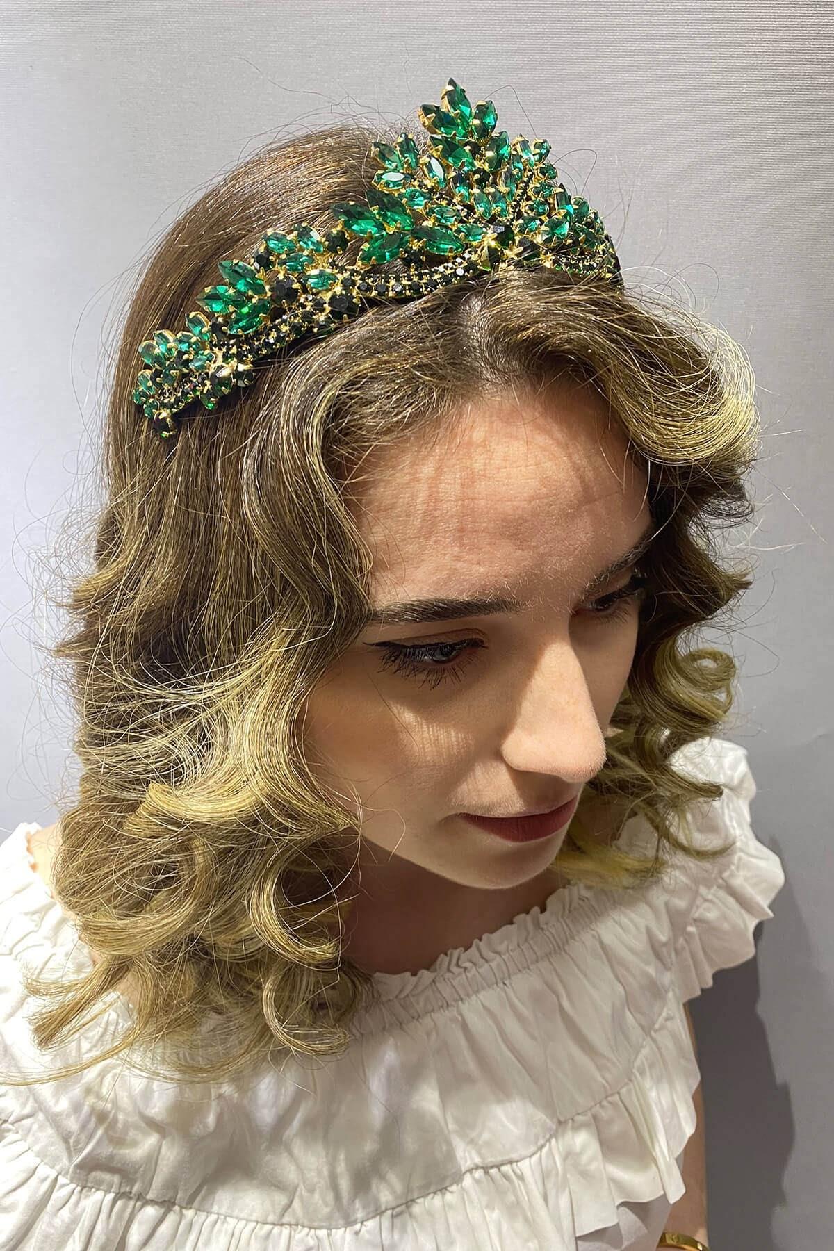 Wholesale Green Gold Berlin Model Bridal Henna Crown