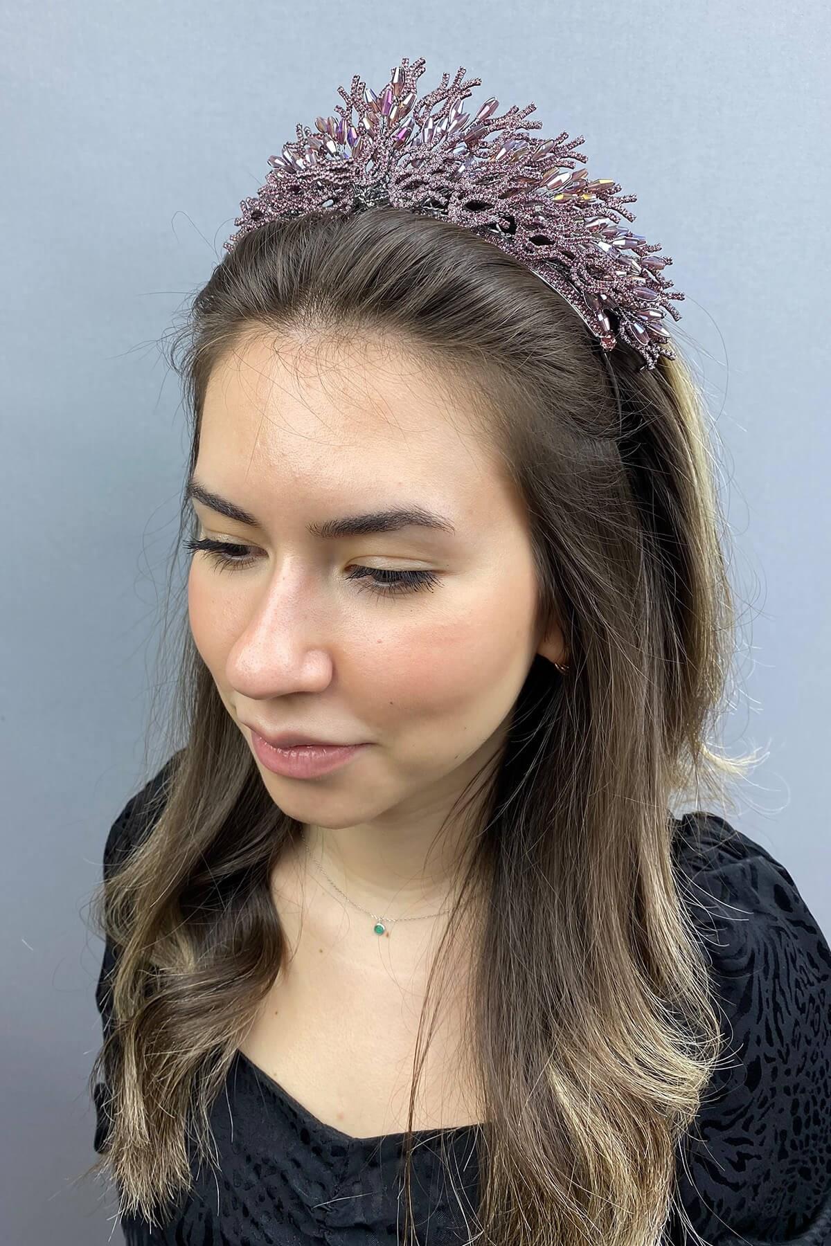 Wholesale Zehra Model Lilac Bridal Crown