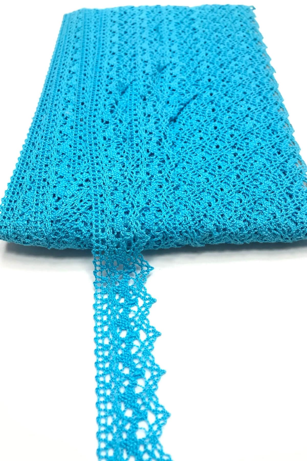 Turkuaz Kopanaki Koton Dantel 2,5 cm