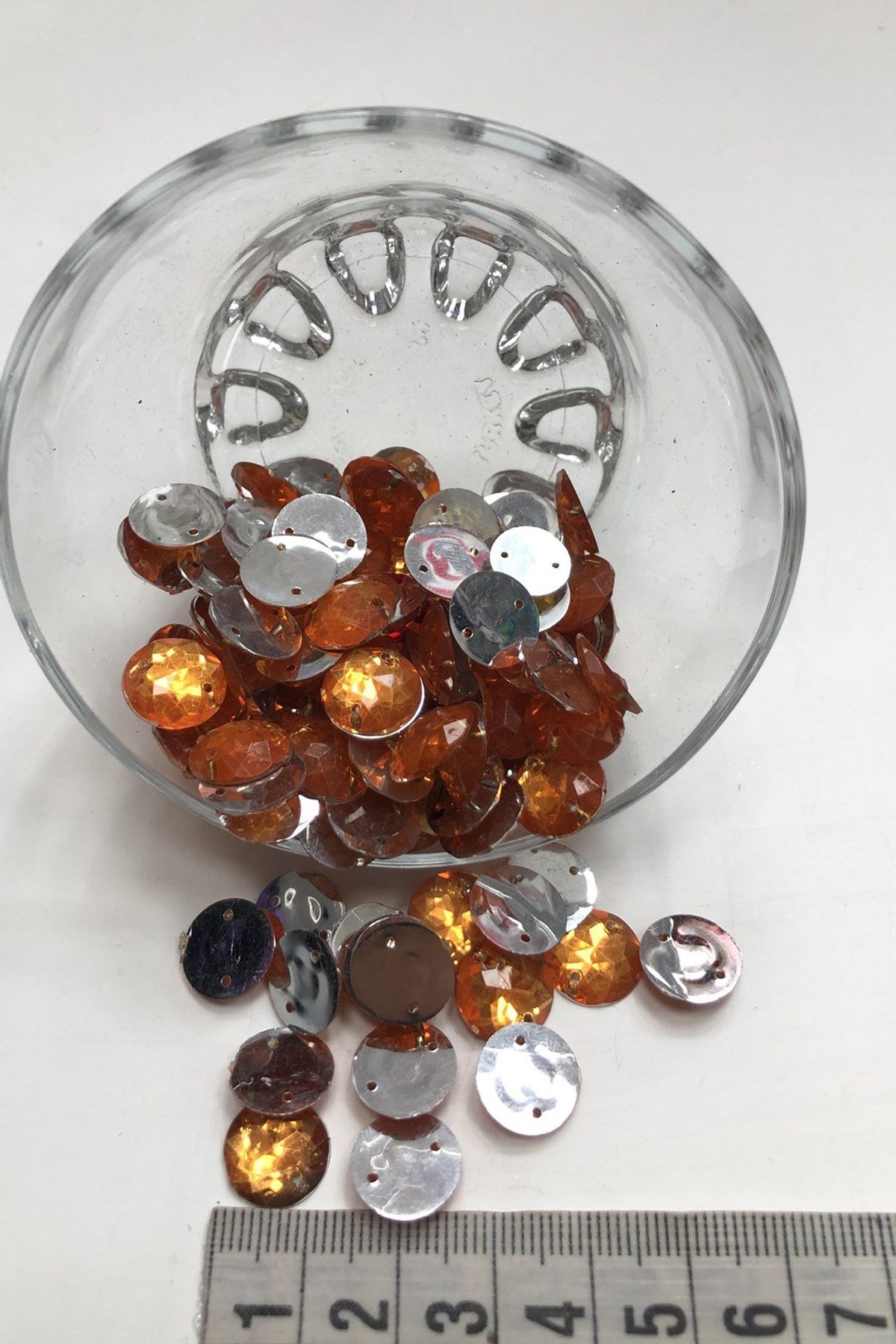 Turuncu Yuvarlak Plastik Dikme Taş 20 gr