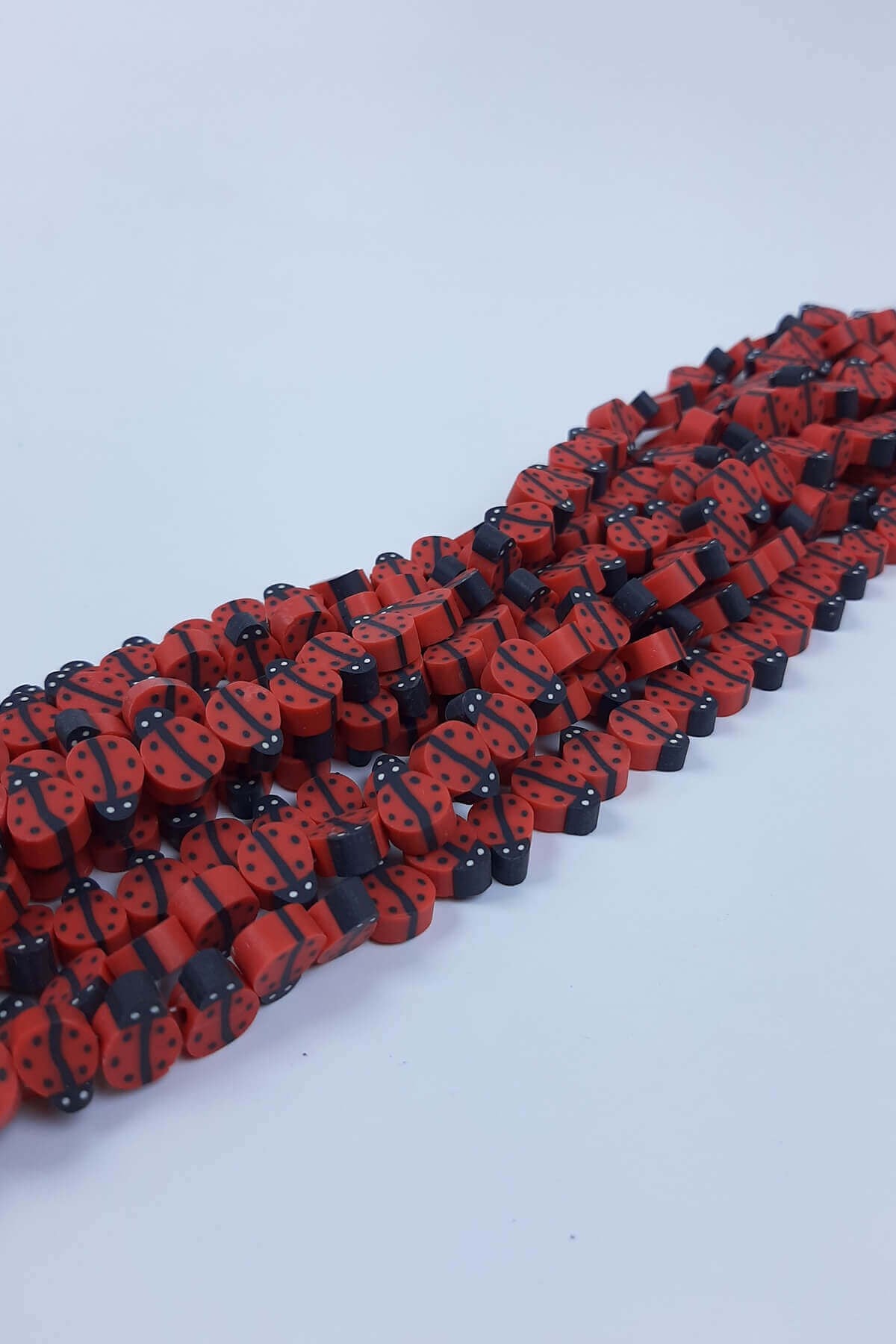 Ladybug Patterned Fimo Beads