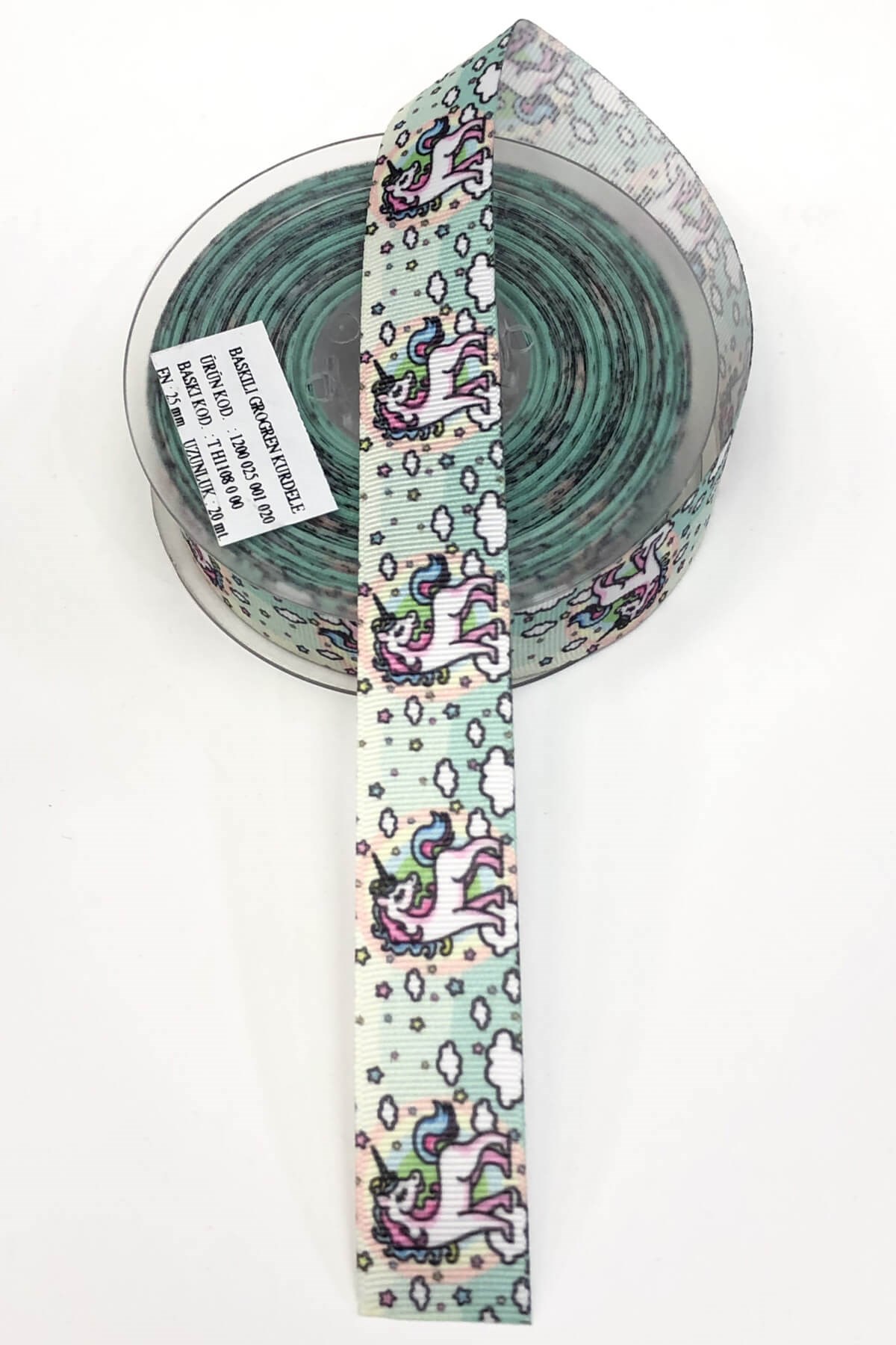 Unicorn Baskılı Grogren Kurdele