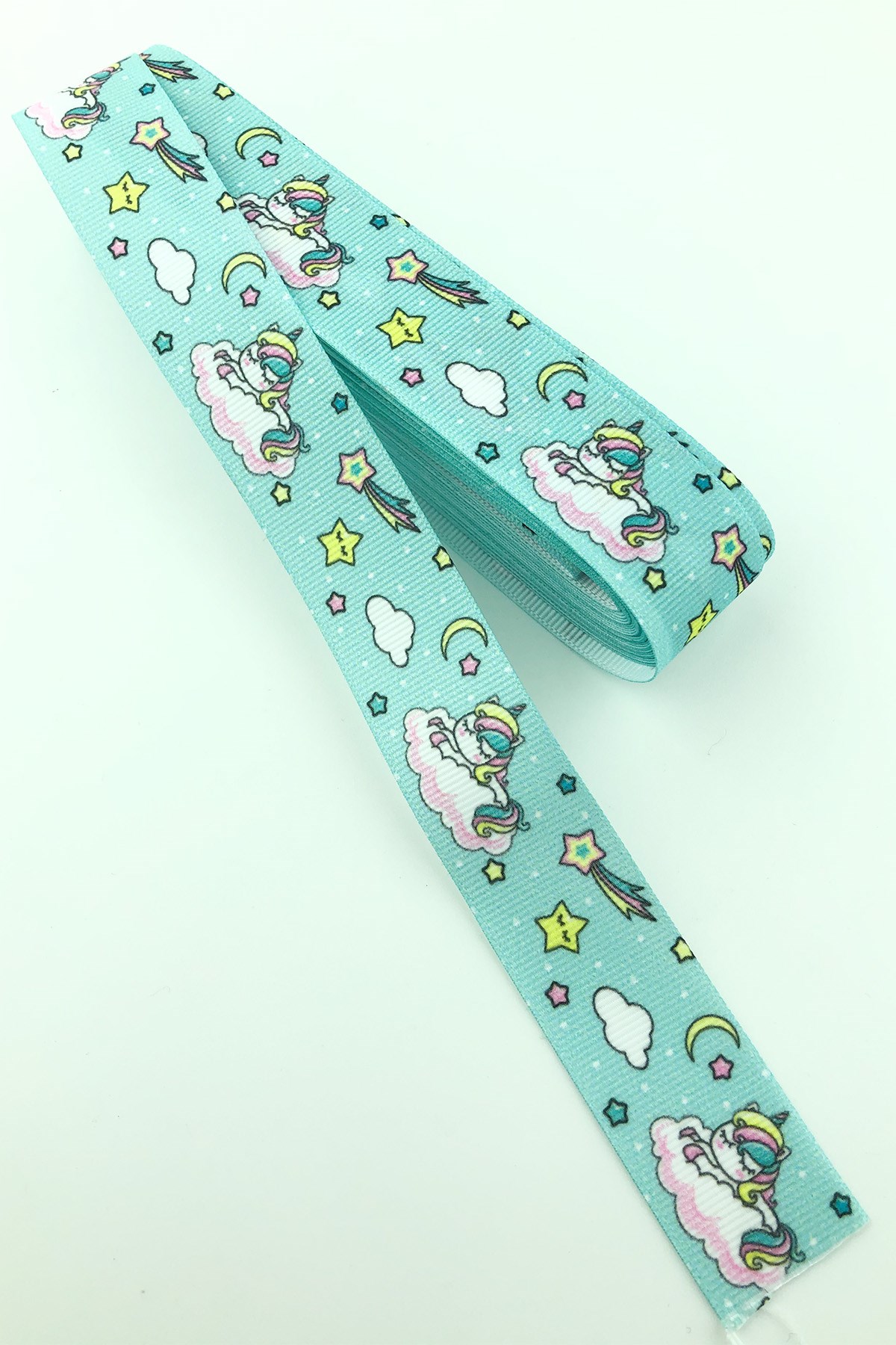 Unicorn Girl Child Themed Printed Grosgrain Ribbon 10 Mt