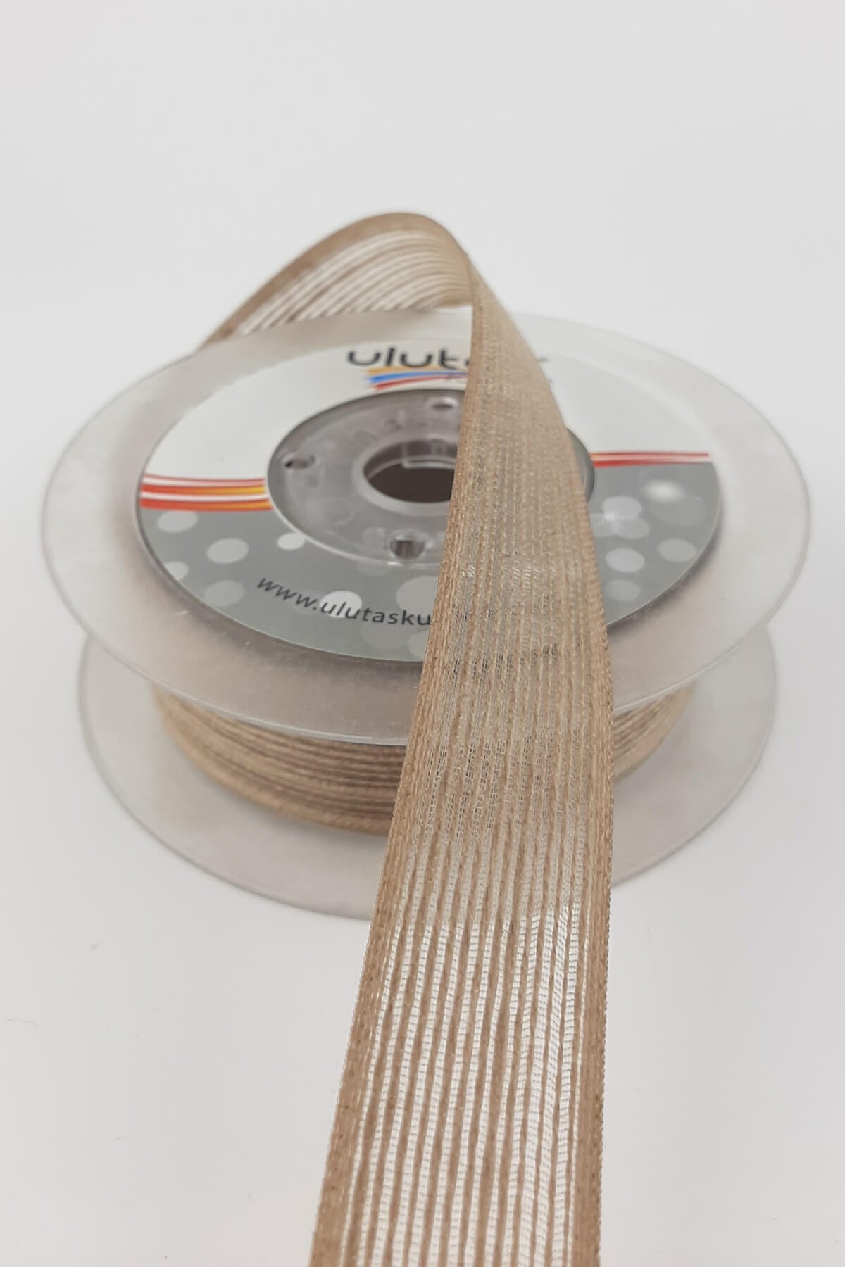 Mink Linen Effect Ribbon 2,5 cm 10 m