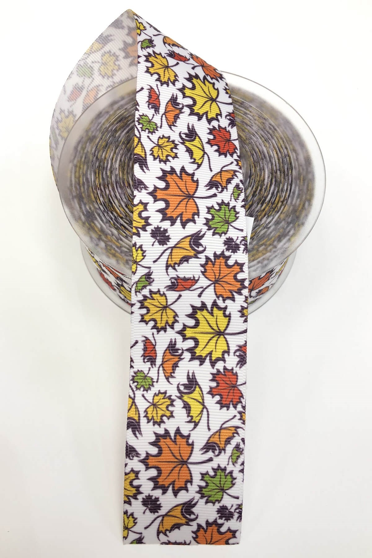 Leaf Pattern Printed Grosgrain Ribbon