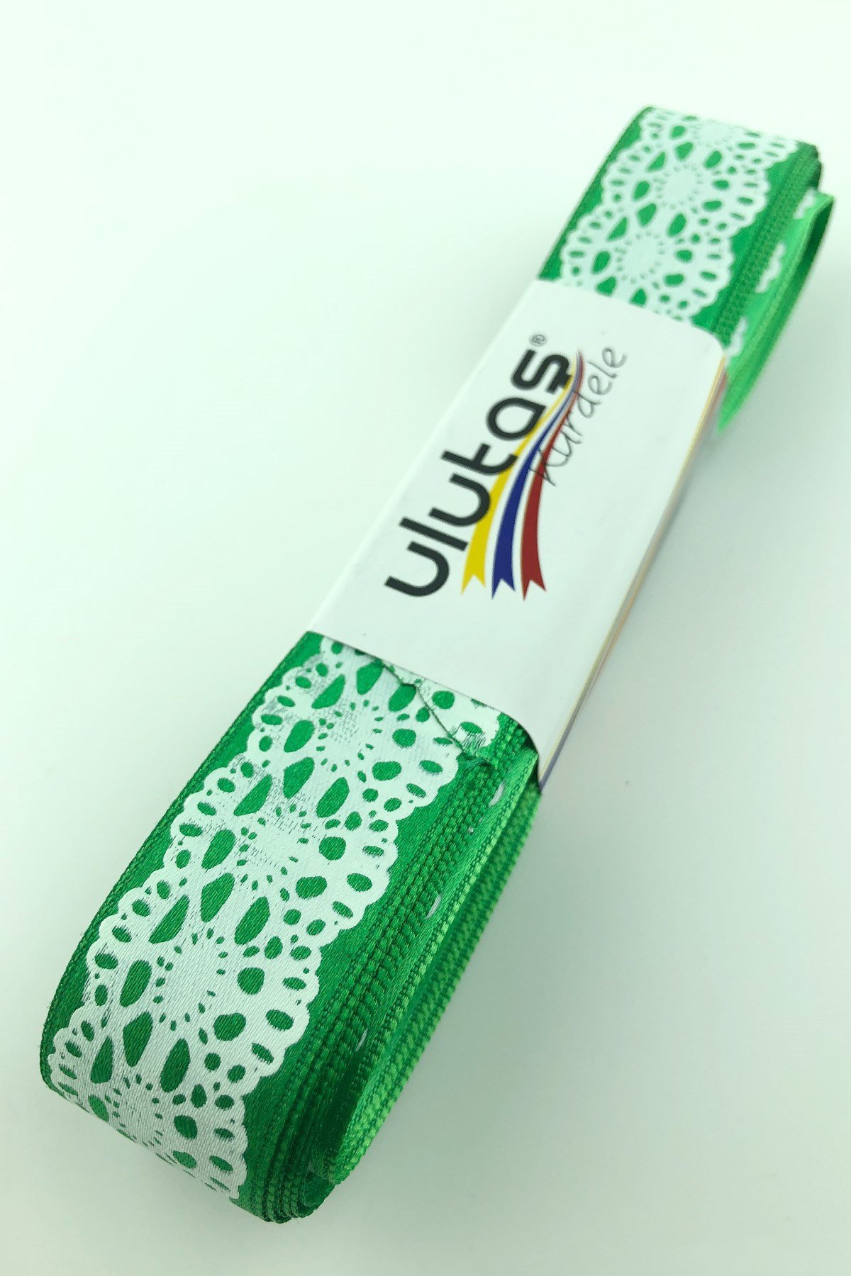 Yeşil Desenli Saten Kurdele 2,5 cm