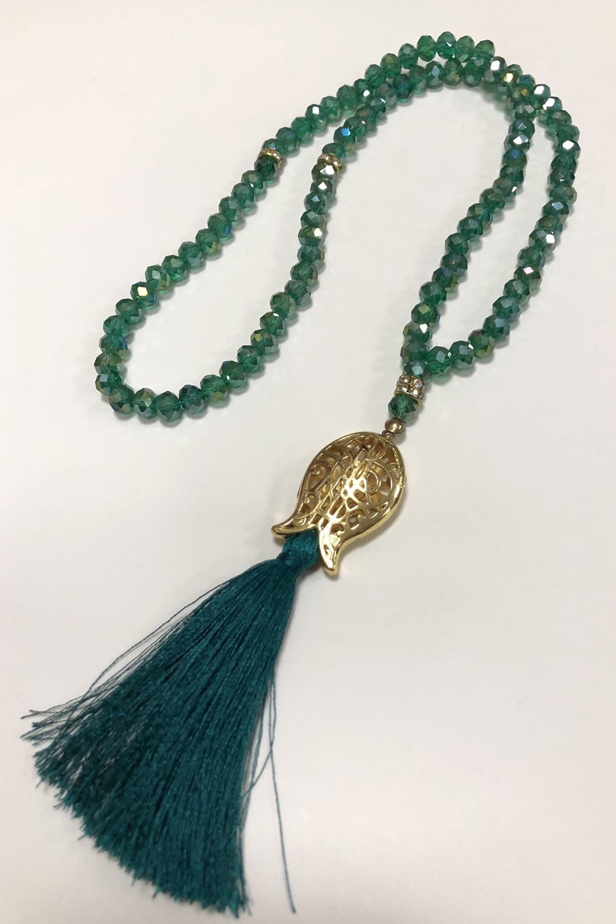 Green Crystal Beaded Rosary 99 pcs