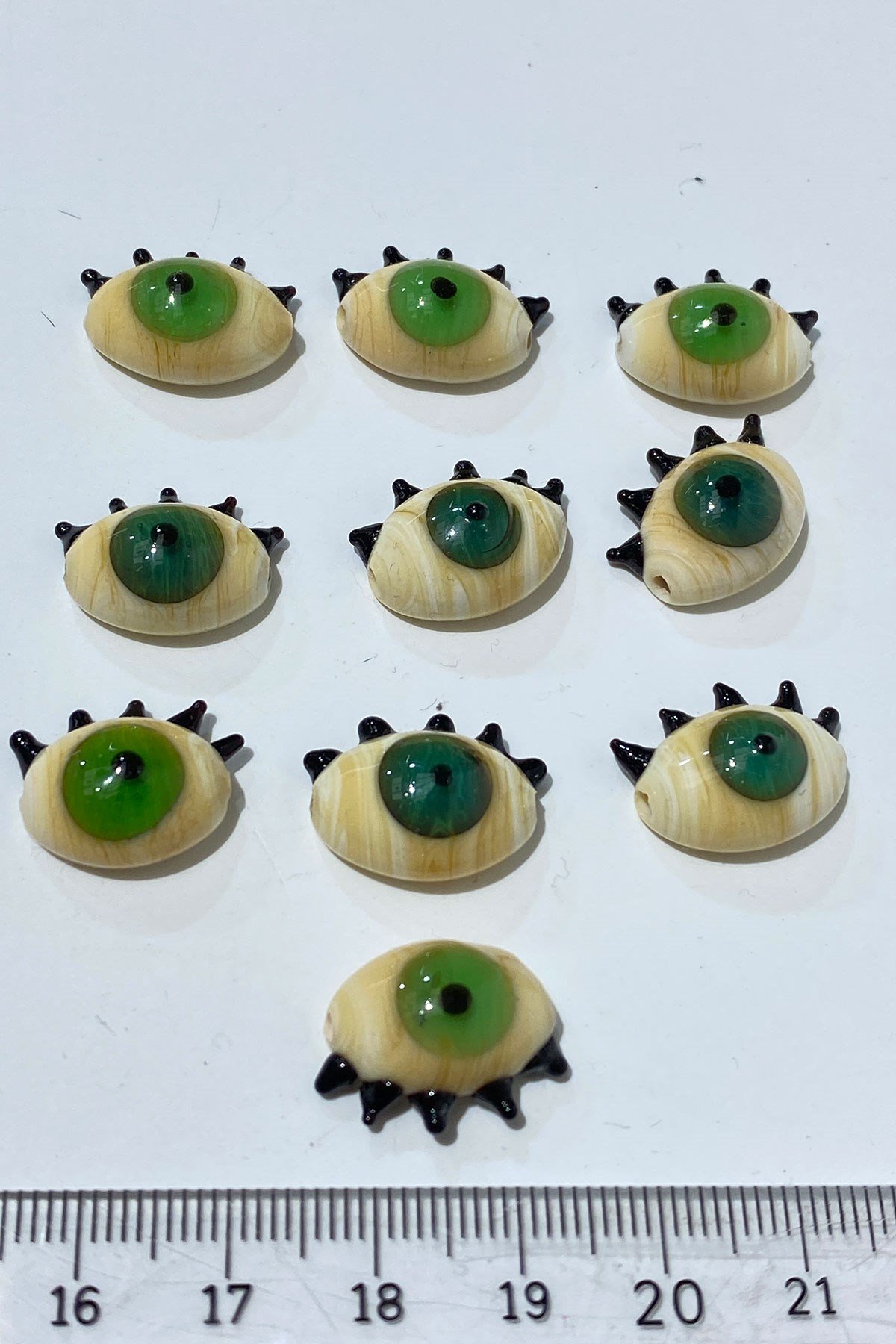 Yeşil Murano Cam Boncuk Göz 1 Adet