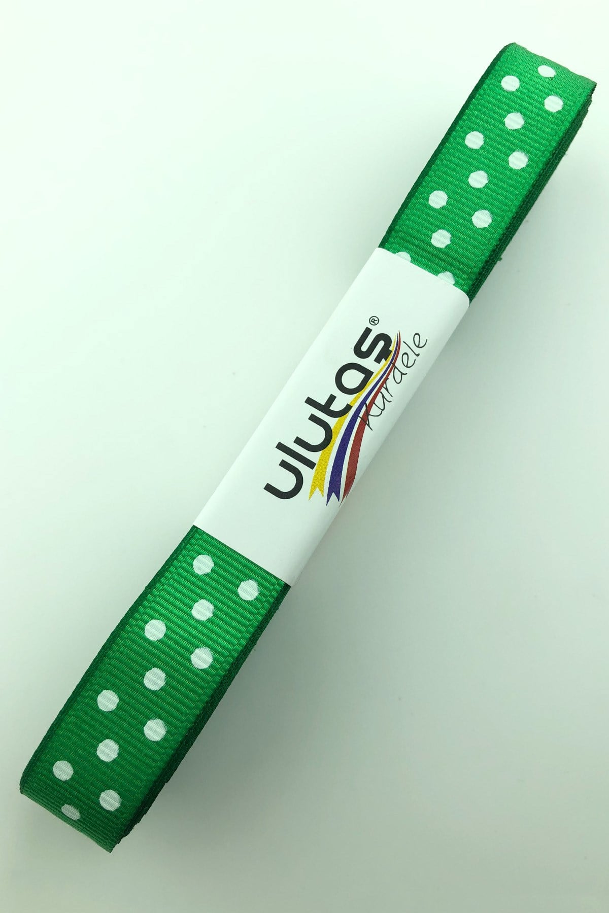 Yeşil Puantiyeli Grogren Kurdele 1.5 cm
