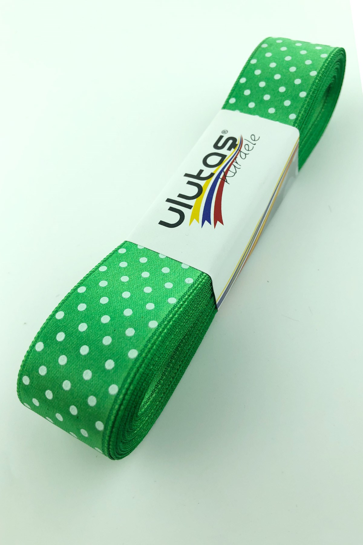 Yeşil Puantiyeli Saten Kurdele 2,5 cm