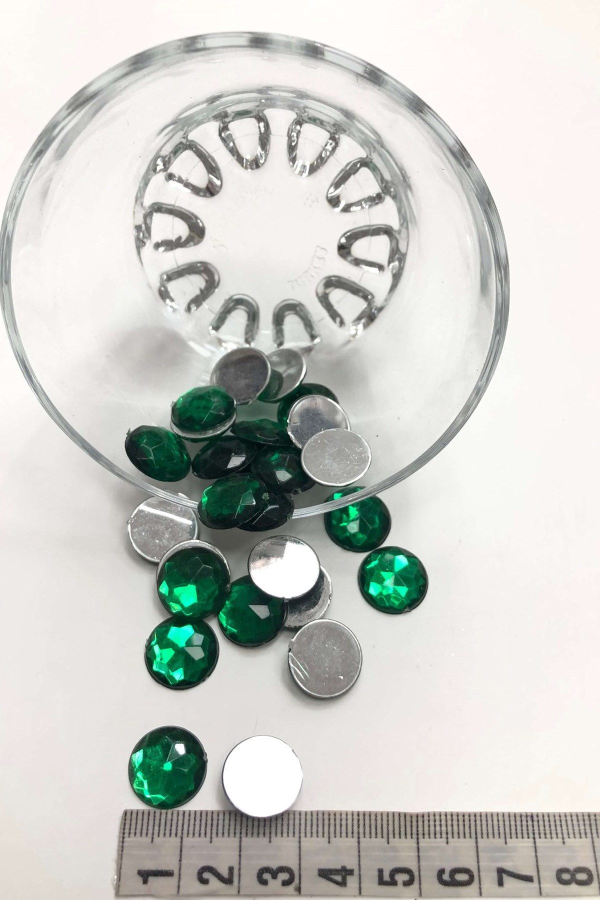 Green round Plastic Strut Stone 20 pcs