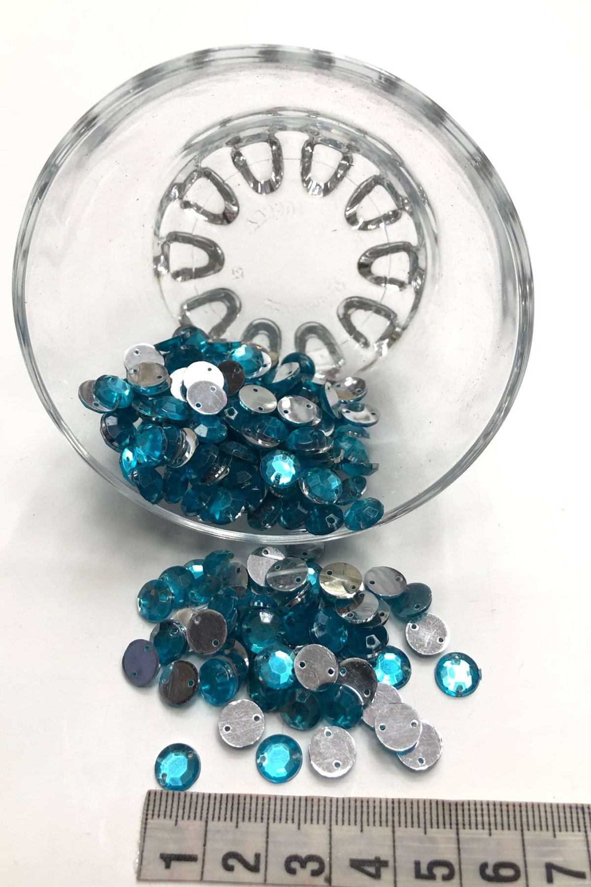 Yuvarlak Turkuaz Plastik Dikme Taş 20 gr