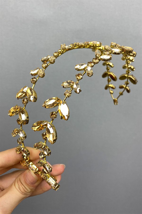 Gold Color Alpha Henna Bridal Crown