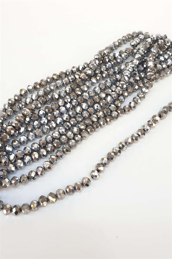 Silver Plated Crystal Beads 8 mm