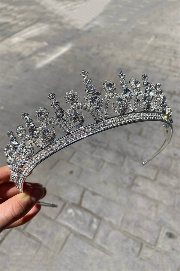 Silver Color Hera Model Bridal Crown