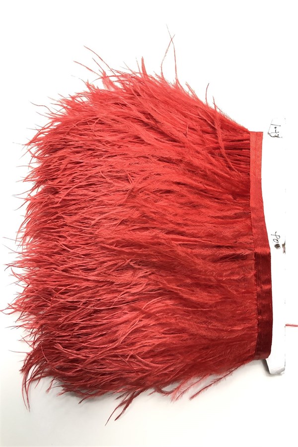 Red Ostrich Feather 1 mt