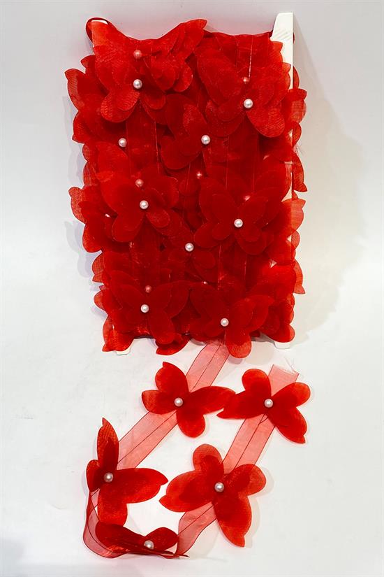 Red Laser Cut Chiffon Butterfly Daydreamer